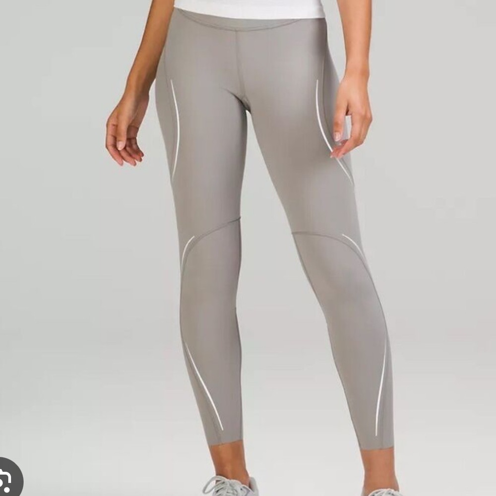 lululemon base pace reflective leggings - gull grey